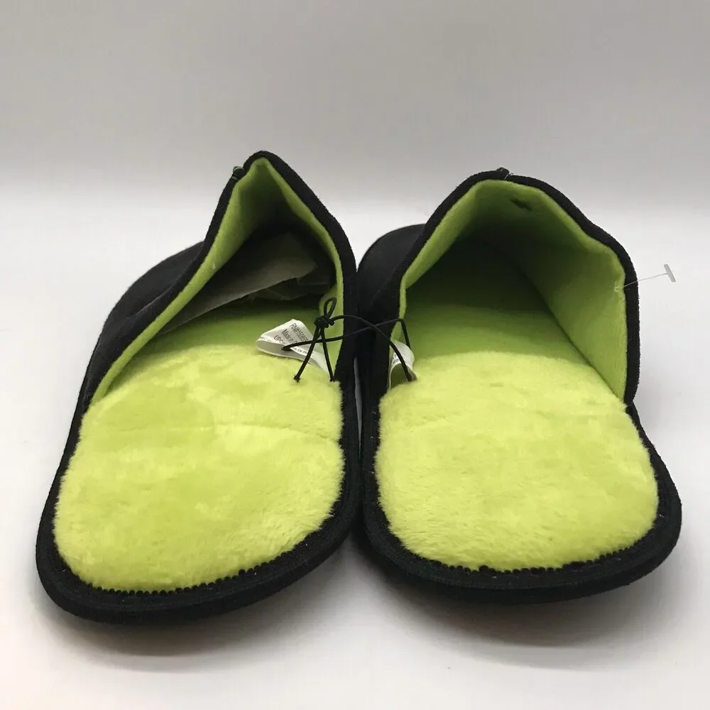 Mossy Oak Memory Foam Slippers Men's 13 Cozy Black & Neon Green Slip On Slides